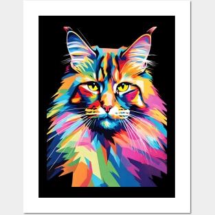 Maine Coon Pop Art Posters and Art
